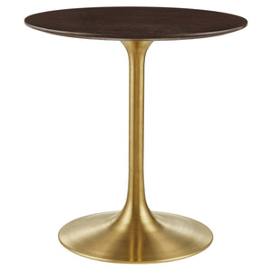 Modway Furniture Lippa 28" Round Wood Dining Table - Mid-Century Modern Charm with Gold Base for Small Spaces EEI-5212-GLD-CHE