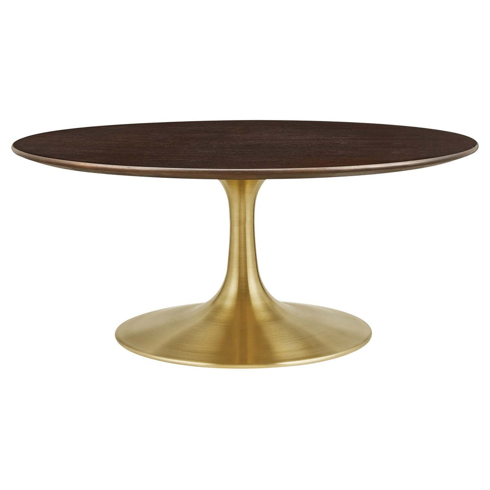 Modway Furniture Lippa 36" Round Coffee Table - Modern Mid-Century Design with Gold Pedestal, Durable and Stylish EEI-5244-GLD-CHE