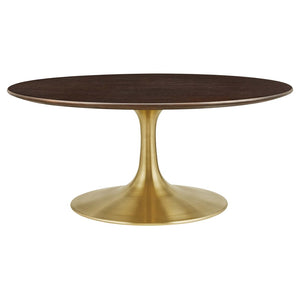 Modway Furniture Lippa 36" Round Coffee Table - Modern Mid-Century Design with Gold Pedestal, Durable and Stylish EEI-5244-GLD-CHE