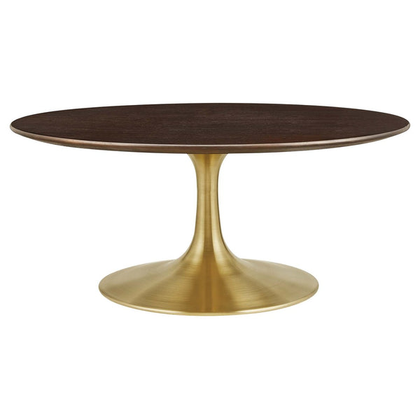 Modway Furniture Lippa 36" Round Coffee Table - Modern Mid-Century Design with Gold Pedestal, Durable and Stylish EEI-5244-GLD-CHE