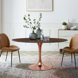 Modway Furniture Lippa 60" Oval Wood Dining Table Rose Cherry Walnut 60 x 35.5 x 28.5