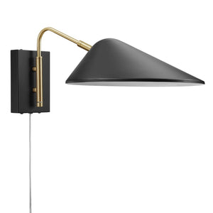 Modway Furniture Journey 7" Swing Arm Wall Sconce - Mid-Century Modern Design for Flexible Task Lighting & Style Black EEI-5296-BLK