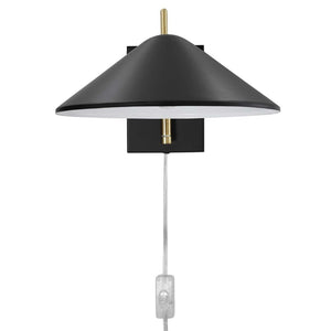 Modway Furniture Journey 7" Swing Arm Wall Sconce - Mid-Century Modern Design for Flexible Task Lighting & Style Black EEI-5296-BLK
