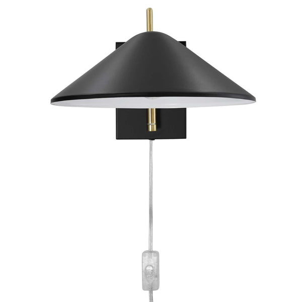 Modway Furniture Journey 7" Swing Arm Wall Sconce - Mid-Century Modern Design for Flexible Task Lighting & Style Black EEI-5296-BLK