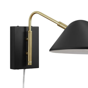 Modway Furniture Journey 7" Swing Arm Wall Sconce - Mid-Century Modern Design for Flexible Task Lighting & Style Black EEI-5296-BLK