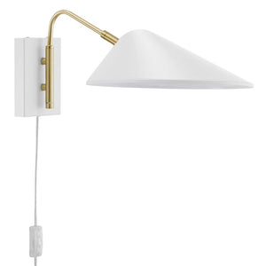 Modway Furniture Journey 7" Swing Arm Wall Sconce - Mid-Century Modern Design for Flexible Task Lighting & Style White EEI-5296-WHI