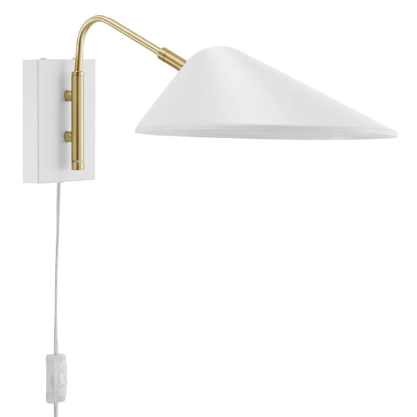 Modway Furniture Journey 7" Swing Arm Wall Sconce - Mid-Century Modern Design for Flexible Task Lighting & Style White EEI-5296-WHI