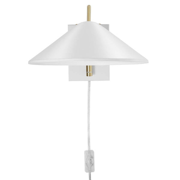 Modway Furniture Journey 7" Swing Arm Wall Sconce - Mid-Century Modern Design for Flexible Task Lighting & Style White EEI-5296-WHI