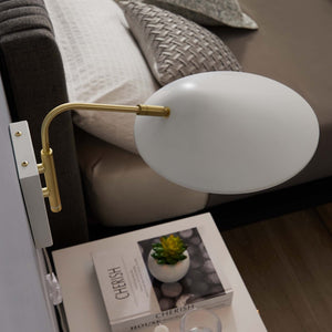 Modway Furniture Journey 7" Swing Arm Wall Sconce - Mid-Century Modern Design for Flexible Task Lighting & Style White EEI-5296-WHI