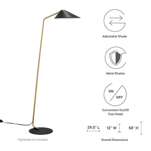 Modway Furniture Journey Standing Floor Lamp - Versatile Modern Light with Adjustable Shade for Any Room Decor EEI-5298-BLK