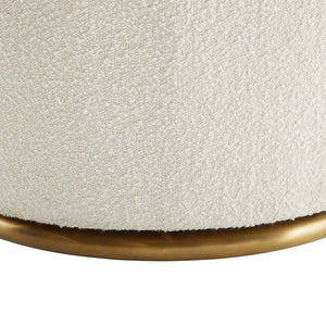 Modway Furniture Nora Boucle Swivel Chair - Luxurious Upholstered Comfort with Gold Base for Modern Living Spaces EEI-5311-WHI