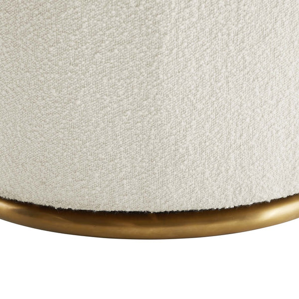 Modway Furniture Nora Boucle Swivel Chair - Luxurious Upholstered Comfort with Gold Base for Modern Living Spaces EEI-5311-WHI