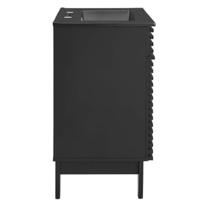 Modway Furniture Render 24" Bathroom Vanity by Modway - Mid-Century Modern Design with Soft-Close Storage Solutions Black Black EEI-5350-BLK-BLK
