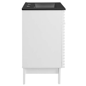 Modway Furniture Render 24" Bathroom Vanity by Modway - Mid-Century Modern Design with Soft-Close Storage Solutions White Black EEI-5350-WHI-BLK