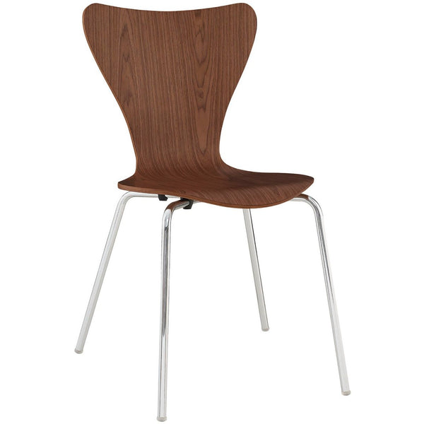 Modway Furniture Ernie Dining Side Chair by Modway - Modern Minimalist Comfort for Dining Rooms and Home Offices Walnut EEI-537-WAL