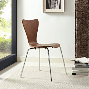 Modway Furniture Ernie Dining Side Chair by Modway - Modern Minimalist Comfort for Dining Rooms and Home Offices Walnut EEI-537-WAL