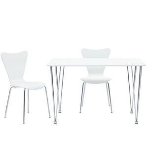 Modway Furniture Ernie Dining Side Chair by Modway - Modern Minimalist Comfort for Dining Rooms and Home Offices White EEI-537-WHI