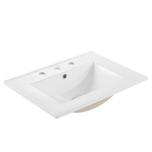 Modway Furniture Maybelle 24" Wall-Mount Bathroom Vanity - Sleek White Design with Integrated Sink & Soft-Close Doors EEI-5379-WHI-WHI