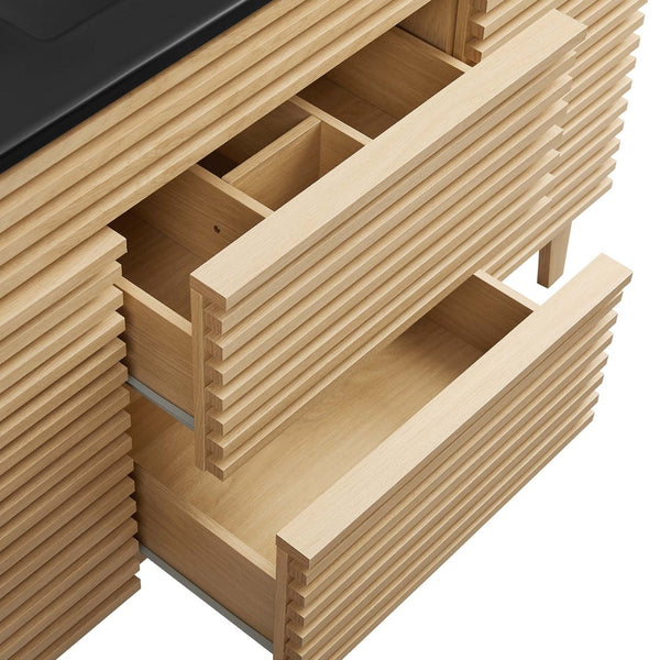 Modway Furniture Render 48" Single Sink Bathroom Vanity by Modway - Mid-Century Modern Design with Ample Storage Oak Black EEI-5398-OAK-BLK