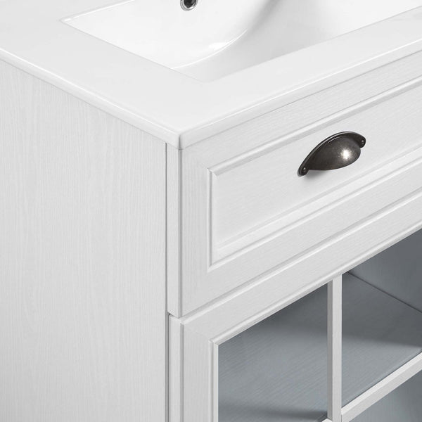 Modway Furniture Isle 48" Double Bathroom Vanity Cabinet - Coastal-Contemporary Design with Dual Sinks & Storage Solutions EEI-5428-WHI-WHI