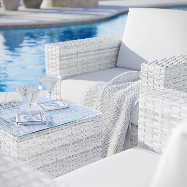 Modway Furniture Convene 3-Piece Outdoor Patio Set - Durable Modular Design for Stylish Comfort and Versatile Gatherings Light Gray White EEI-5444-LGR-WHI