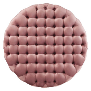 Modway Furniture Amour Tufted Button Large Round Velvet Ottoman – Plush Seating, Stylish Accent for Any Room Dusty Rose EEI-5469-DUS