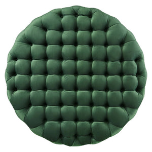 Modway Furniture Amour Tufted Button Large Round Velvet Ottoman – Plush Seating, Stylish Accent for Any Room Emerald EEI-5469-EME