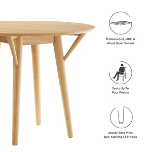 Modway Furniture Gallant 36" Round Dining Table - Modern Oak Design for Stylish Dining & Entertaining Comfortably EEI-5515-OAK-OAK