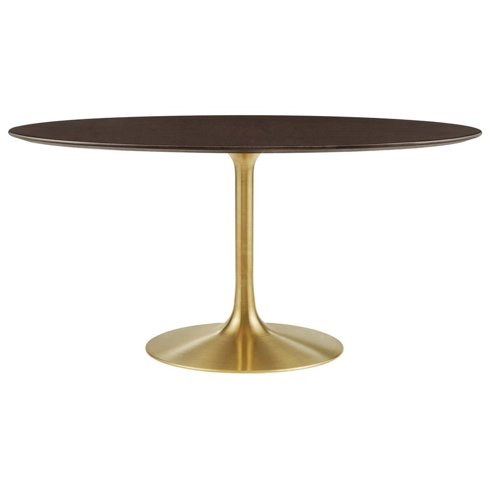 Modway Furniture Lippa 60" Oval Wood Dining Table - Mid-Century Charm with Gold Tapered Base, Seats Four Comfortably EEI-5524-GLD-CHE