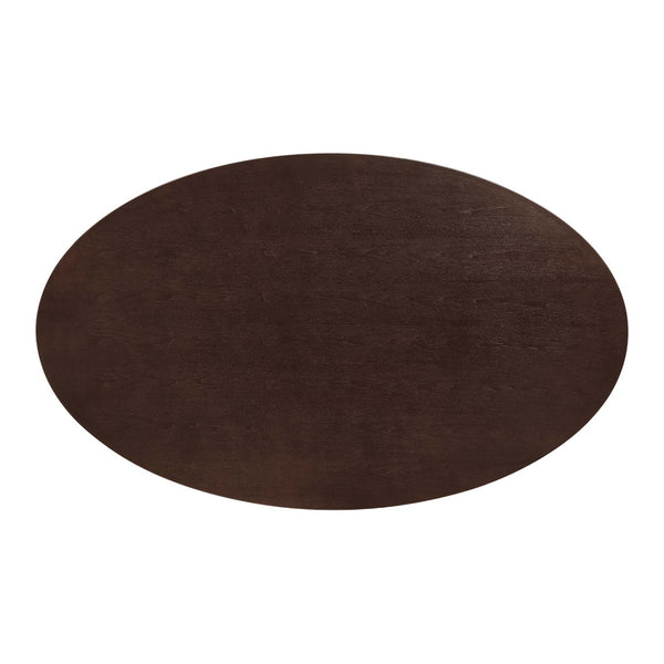 Modway Furniture Lippa 78" Oval Wood Dining Table - Modern Mid-Century Pedestal for Six with Gold Cherry Finish EEI-5526-GLD-CHE