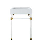 Modway Furniture Redeem 24" Acrylic Wall-Mount Bathroom Vanity Clear White 23.5 x 18 x 33.5