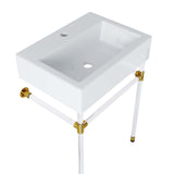 Modway Furniture Redeem 24" Acrylic Wall-Mount Bathroom Vanity Clear White 23.5 x 18 x 33.5