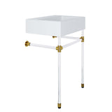 Modway Furniture Redeem 24" Acrylic Wall-Mount Bathroom Vanity Clear White 23.5 x 18 x 33.5