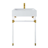 Modway Furniture Redeem 24" Acrylic Wall-Mount Bathroom Vanity Clear White 23.5 x 18 x 33.5