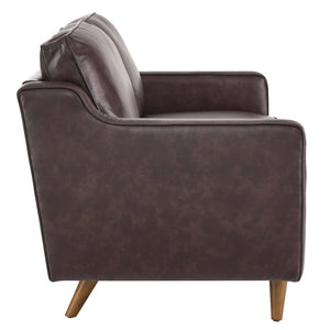 Modway Furniture Impart Genuine Leather Loveseat – Mid-Century Modern Design for Small Spaces, Easy Assembly Furniture Brown EEI-5554-BRN