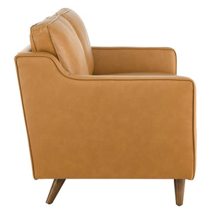 Modway Furniture Impart Genuine Leather Loveseat – Mid-Century Modern Design for Small Spaces, Easy Assembly Furniture Tan EEI-5554-TAN