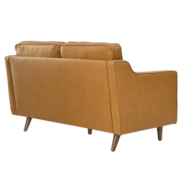 Modway Furniture Impart Genuine Leather Loveseat – Mid-Century Modern Design for Small Spaces, Easy Assembly Furniture Tan EEI-5554-TAN