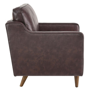 Modway Furniture Impart Upholstered Genuine Leather Armchair - Mid-Century Modern Comfort for Small Spaces Brown EEI-5555-BRN