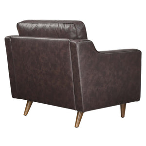 Modway Furniture Impart Upholstered Genuine Leather Armchair - Mid-Century Modern Comfort for Small Spaces Brown EEI-5555-BRN