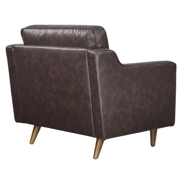 Modway Furniture Impart Upholstered Genuine Leather Armchair - Mid-Century Modern Comfort for Small Spaces Brown EEI-5555-BRN