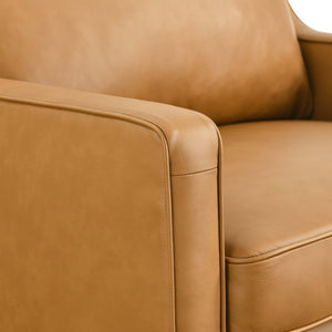 Modway Furniture Impart Upholstered Genuine Leather Armchair - Mid-Century Modern Comfort for Small Spaces Tan EEI-5555-TAN