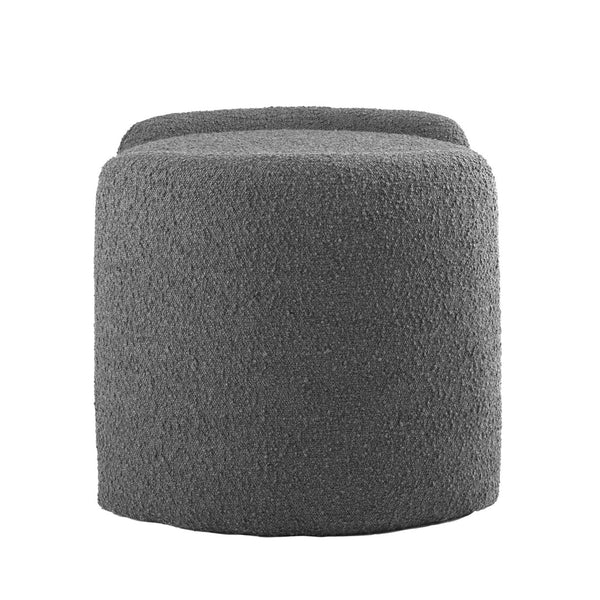 Modway Furniture Nebula Boucle Upholstered Ottoman - Chic Mid-Century Storage Seat for Living Rooms and Bedrooms Charcoal EEI-5561-CHA