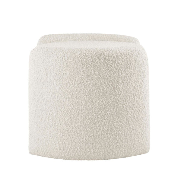 Modway Furniture Nebula Boucle Upholstered Ottoman - Chic Mid-Century Storage Seat for Living Rooms and Bedrooms Ivory EEI-5561-IVO