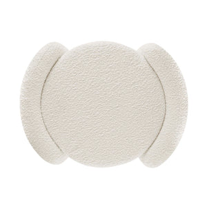 Modway Furniture Nebula Boucle Upholstered Ottoman - Chic Mid-Century Storage Seat for Living Rooms and Bedrooms Ivory EEI-5561-IVO