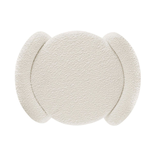 Modway Furniture Nebula Boucle Upholstered Ottoman - Chic Mid-Century Storage Seat for Living Rooms and Bedrooms Ivory EEI-5561-IVO