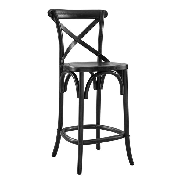 Modway Furniture Gear Counter Stool by Modway - Stylish Elm Construction, Comfortable Design for Modern Dining Spaces Black EEI-5562-BLK