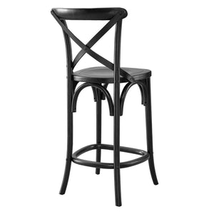 Modway Furniture Gear Counter Stool by Modway - Stylish Elm Construction, Comfortable Design for Modern Dining Spaces Black EEI-5562-BLK