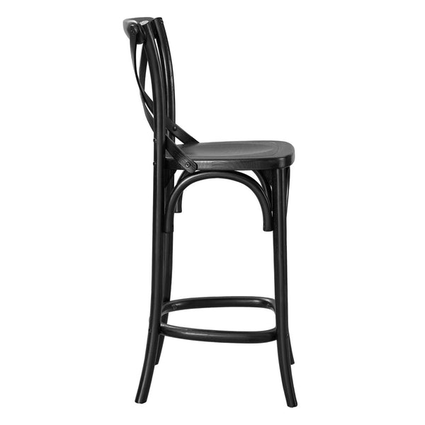 Modway Furniture Gear Counter Stool by Modway - Stylish Elm Construction, Comfortable Design for Modern Dining Spaces Black EEI-5562-BLK