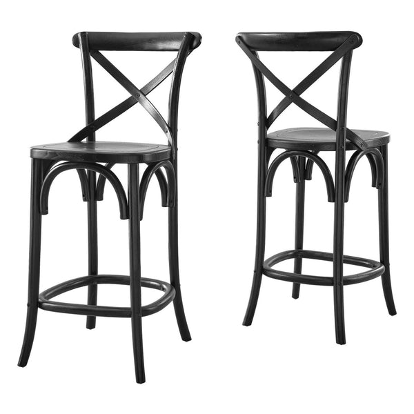 Modway Furniture Gear Counter Stool by Modway - Stylish Elm Construction, Comfortable Design for Modern Dining Spaces Black EEI-5562-BLK