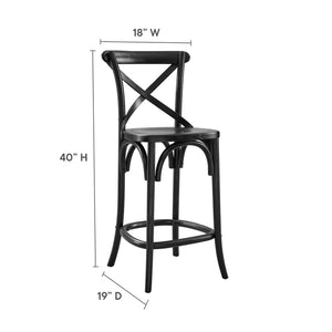 Modway Furniture Gear Counter Stool by Modway - Stylish Elm Construction, Comfortable Design for Modern Dining Spaces Black EEI-5562-BLK